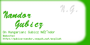 nandor gubicz business card